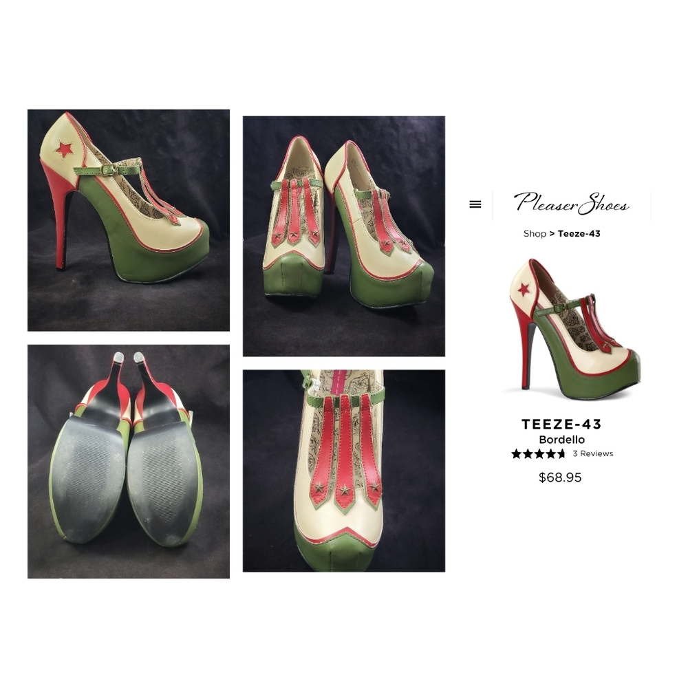 Bordello Tease Military Platform Pumps
